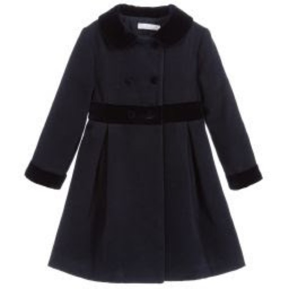 PATACHOU
Girls Blue Velvet Trim Coat - 3 year